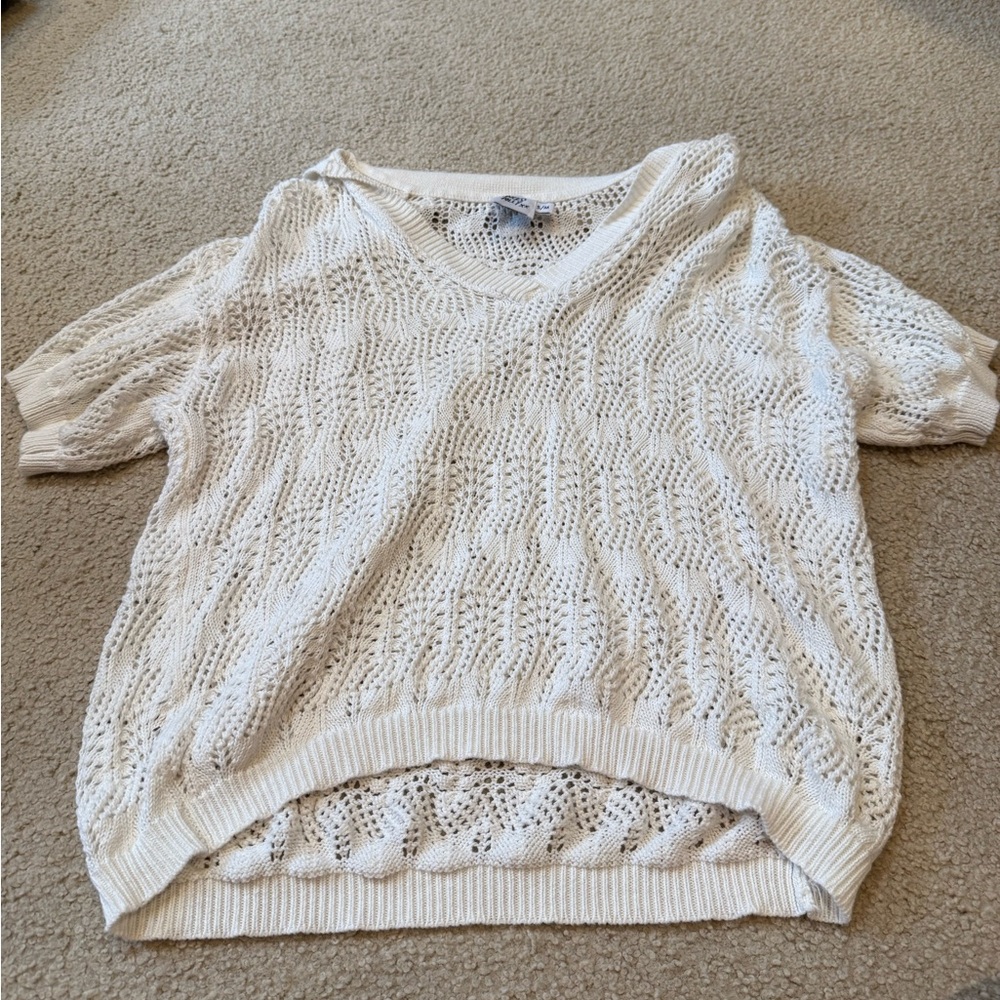 Princess Polly Cream V-Neck Sweater
